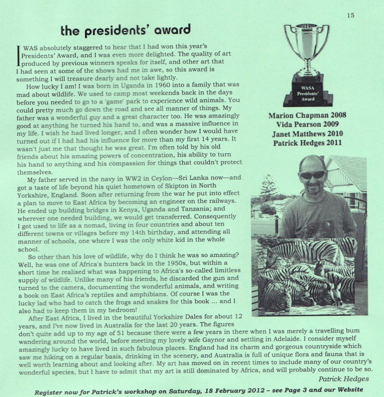 2011 President's Award Wildlife Art Society of Australasia